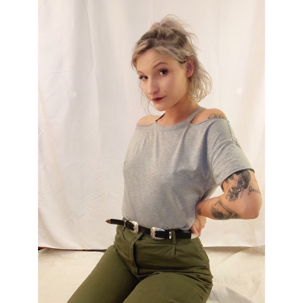 Top Shop Cold Shoulder Tee - Picture 3 of 4